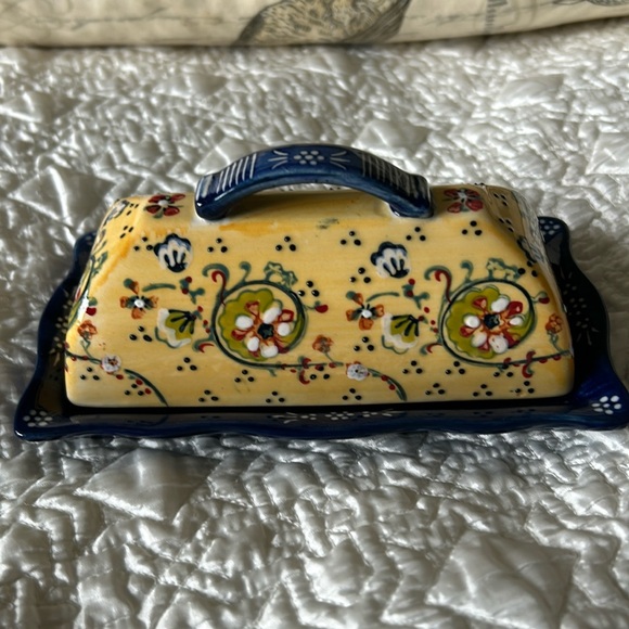 Anthropologie Lyna covered butter dish, VGUC - Picture 1 of 8